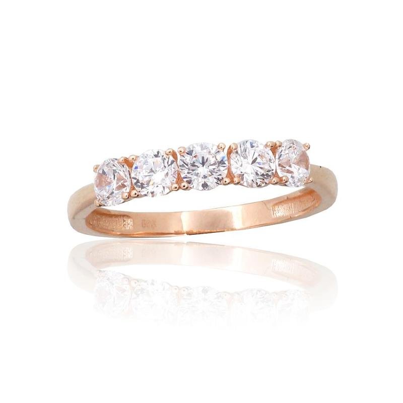 Zelta gredzens, Sarkanais Zelts 585°, Cirkoni