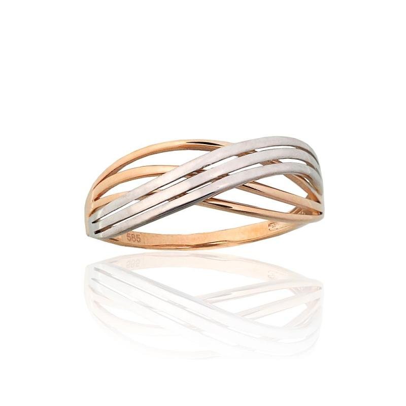 Gold ring, White/Red Gold 585°