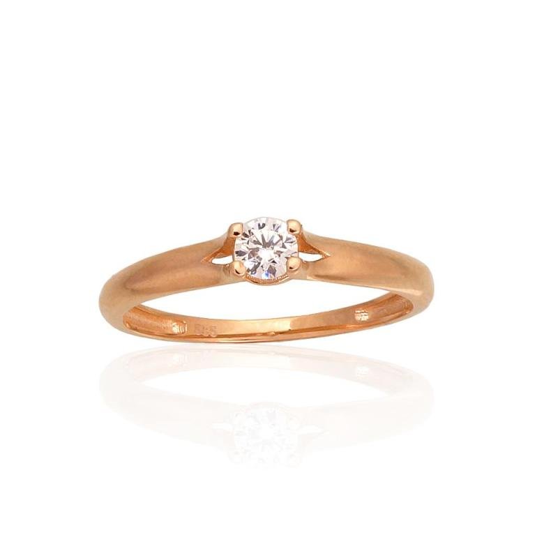 Gold ring, Red Gold 585°, Zirkons