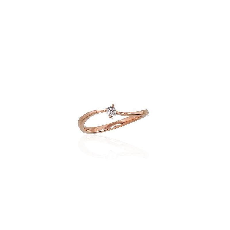 Gold ring, Red Gold 585°, Diamonds