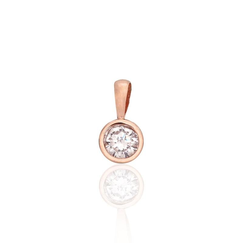 Gold pendant, Red Gold 585°, Zirkons