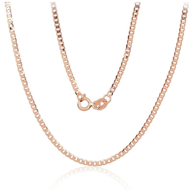 Gold chain Curb 2 mm, diamond cut, Red Gold 585°