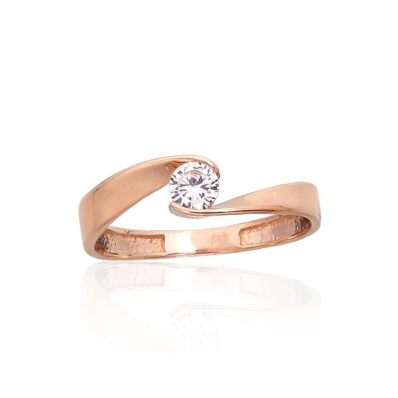 Gold ring, Red Gold 585°, Zirkons