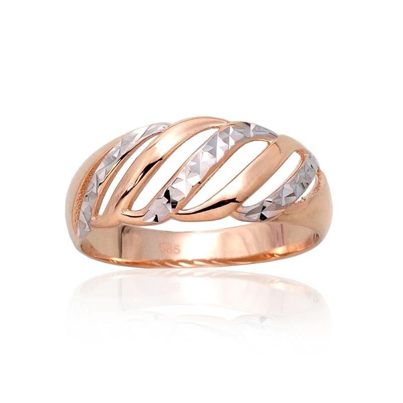 Gold ring, Red Gold 585°, Rhodium (Plating)