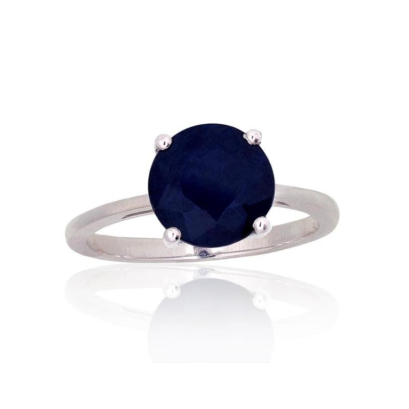 Silver ring, Silver 925°, Rhodium (Plating), Sapphire