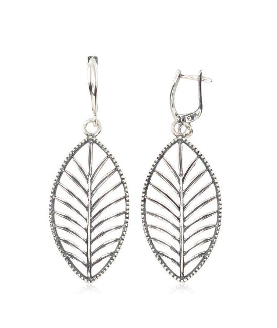 Серебряные серьги на английском замке, Серебро 925°, оксид (покрытие)