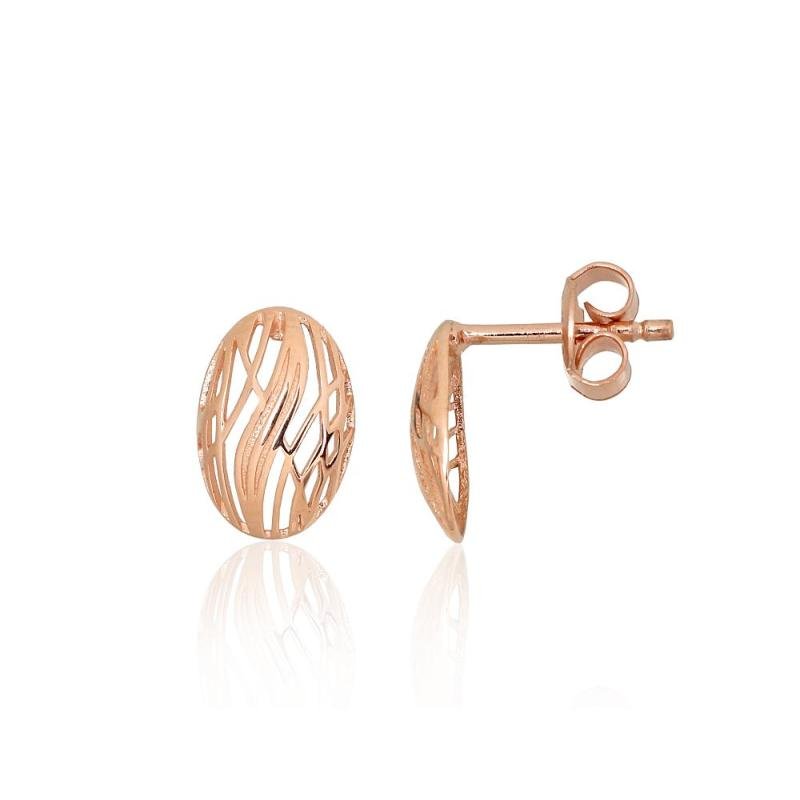 Gold classic studs earrings, Red Gold 585°