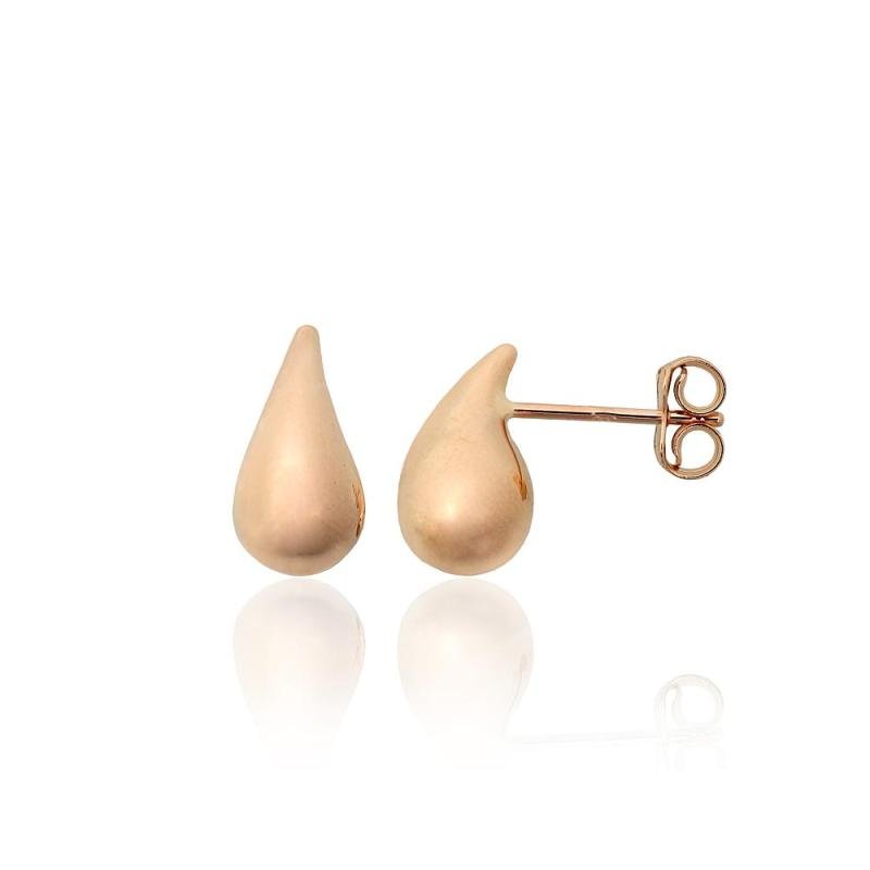 Золотые серьги-пуссеты, Красное Золото 585°