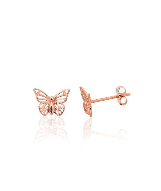 Gold classic studs earrings, Red Gold 585°