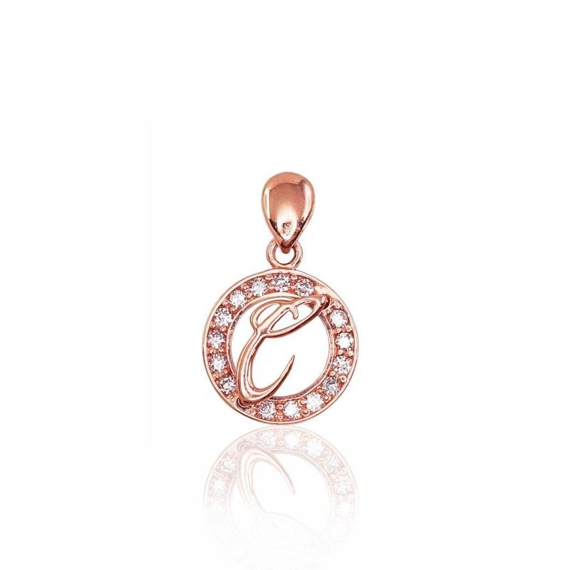 Gold pendant, Red Gold 585°, Zirkons
