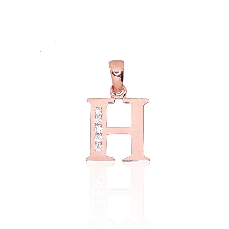 Gold pendant, Red Gold 585°, Zirkons