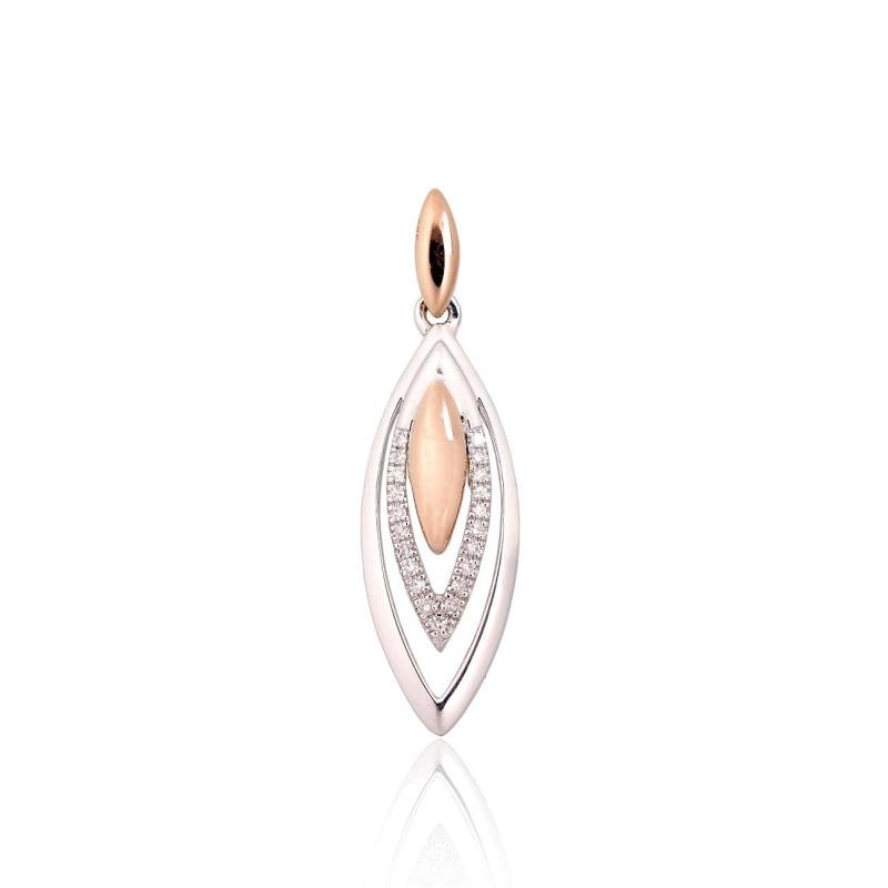 Gold pendant, White/Red Gold 585°, Diamonds