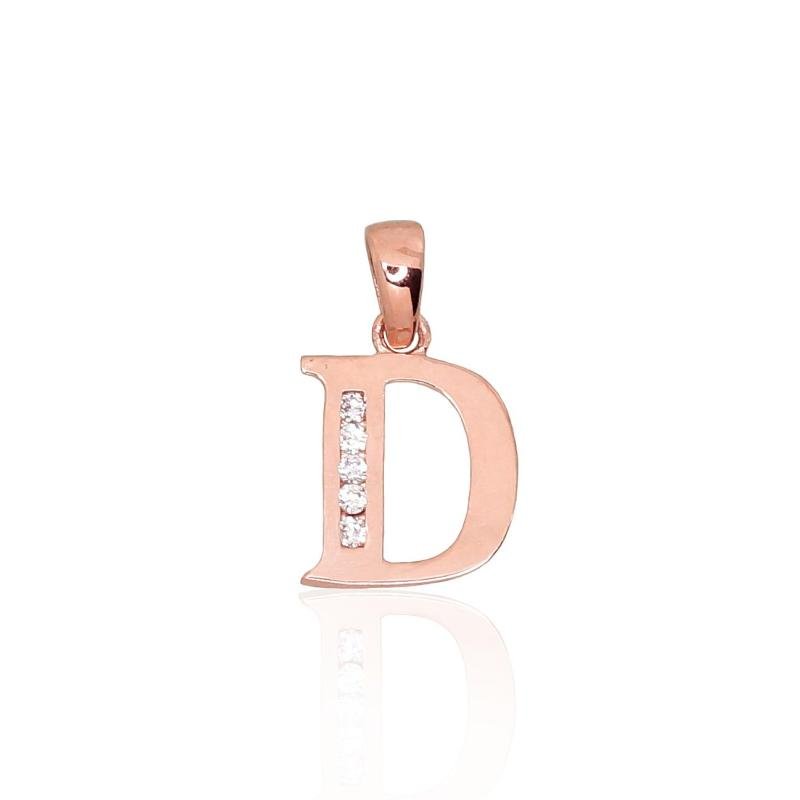 Gold pendant, Red Gold 585°, Zirkons