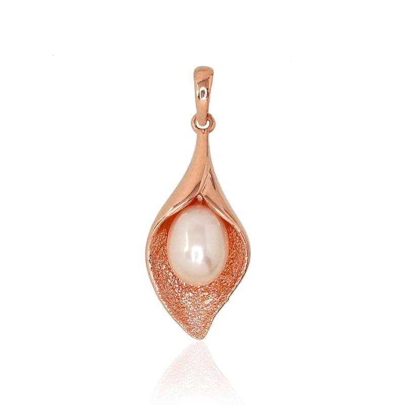 Gold pendant, Red Gold 585°, Fresh-water Pearl