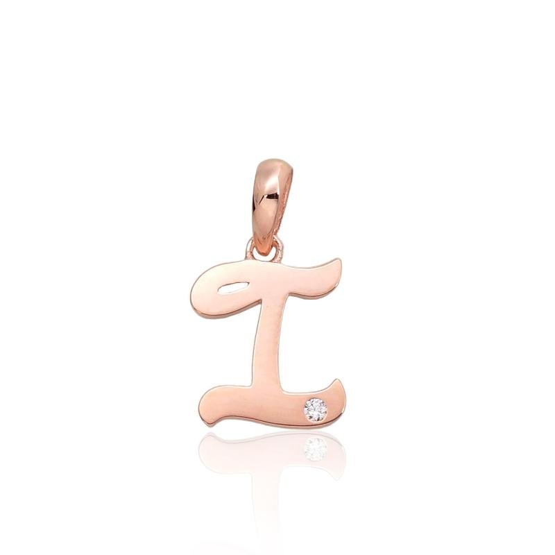 Gold pendant, Red Gold 585°, Zirkons