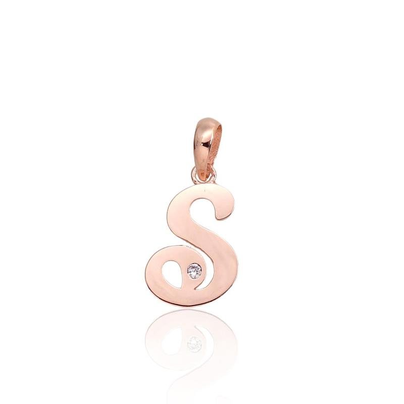 Gold pendant, Red Gold 585°, Zirkons