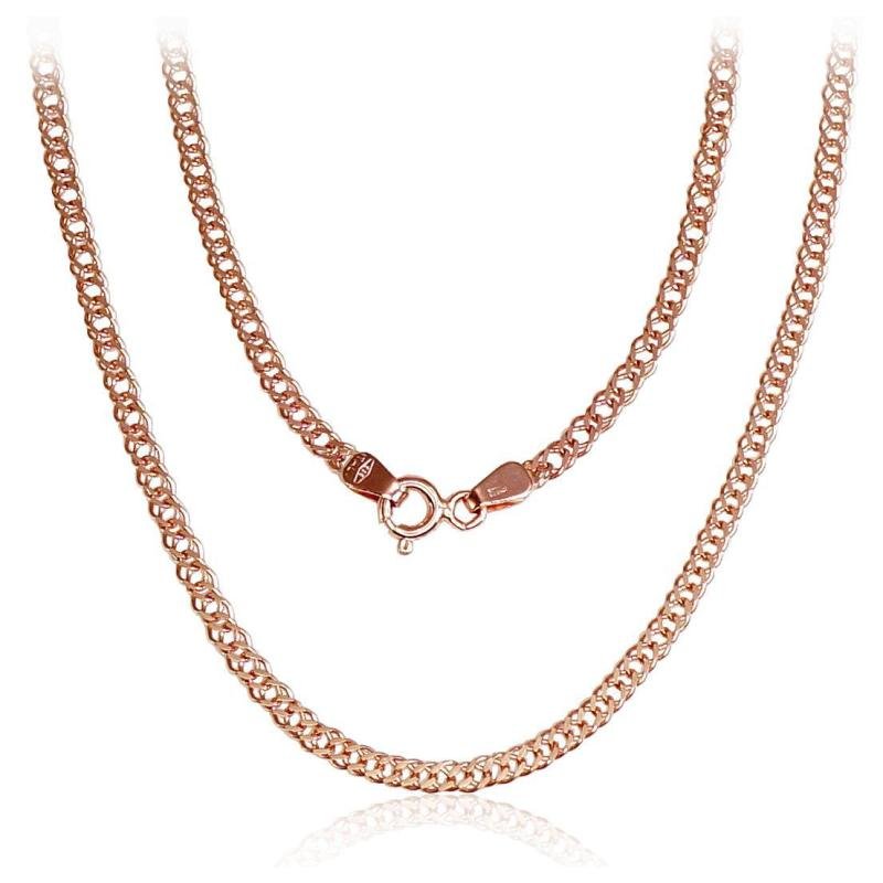 Kuldkett Double rombo 2.5 mm, kantide teemanttöötlus, Punane Kuld 585°