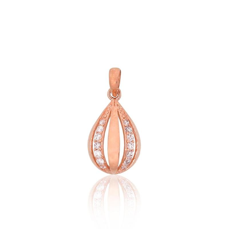 Gold pendant, Red Gold 585°, Zirkons