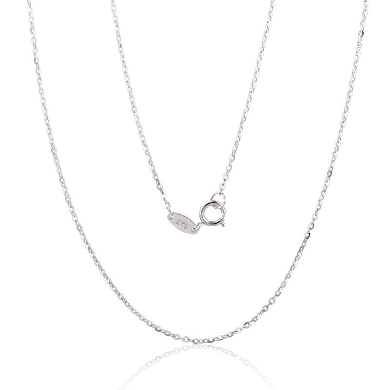 Золотая цепочка Якорное круглое 1 мм, алмазная обработка граней, Белое Золото 585°