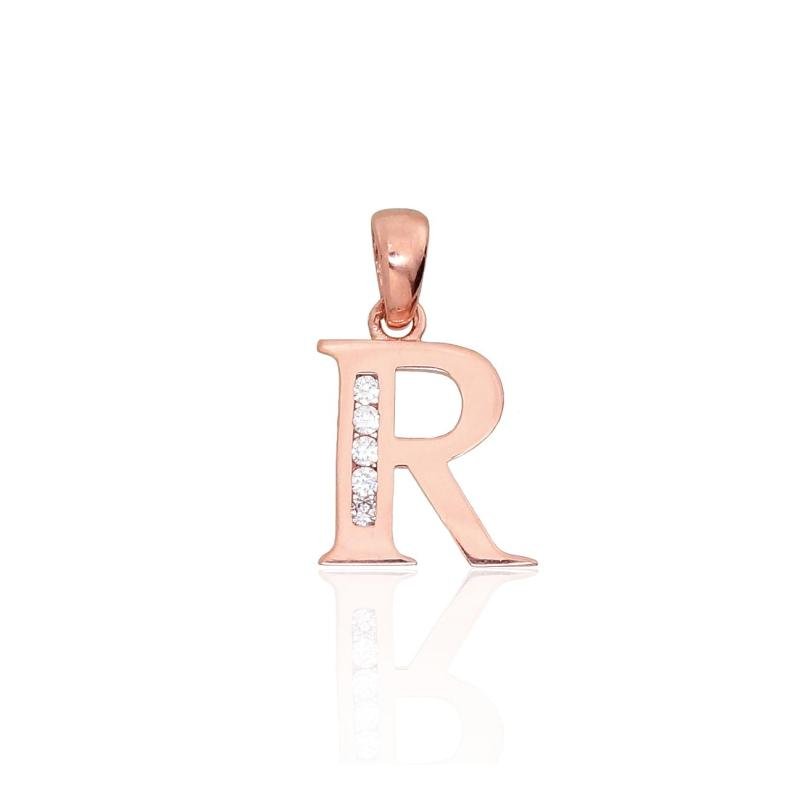 Gold pendant, Red Gold 585°, Zirkons