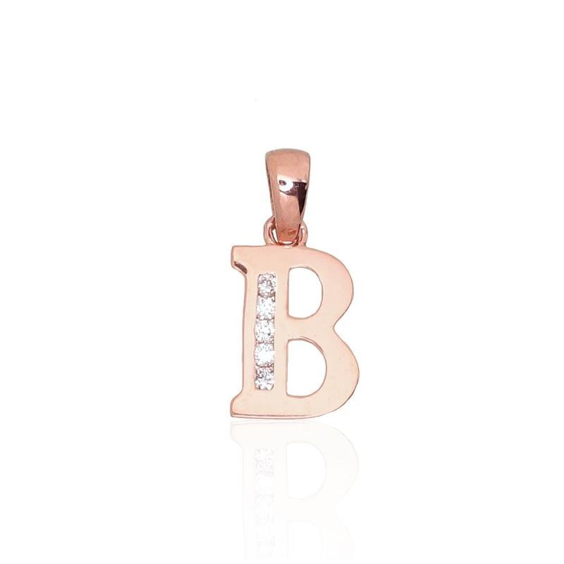 Gold pendant, Red Gold 585°, Zirkons