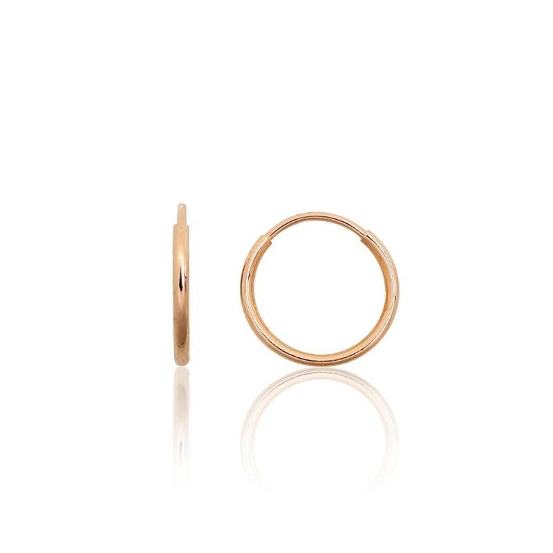 Золотые серьги-кольца, Красное Золото 585°