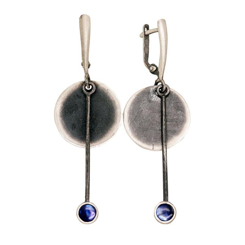 Hõbedast kõrvarõngad, Hõbe 925°, oksüüd (kate), Pärlmutter