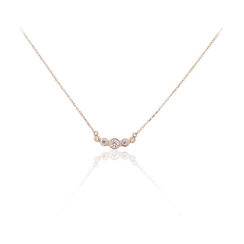 Золотое колье, Красное Золото 585°, Цирконы