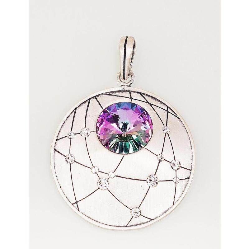 Silver pendant, Silver 925°, oxide (Plating), Crystals