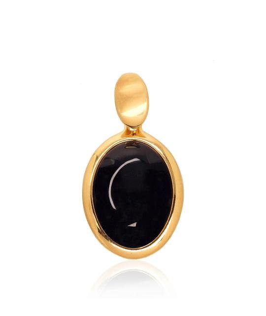 Silver pendant, Silver 925°, yellow gold (Plating), Onix