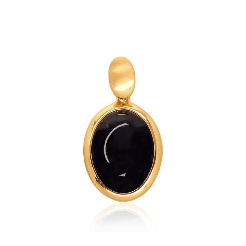 Silver pendant, Silver 925°, yellow gold (Plating), Onix