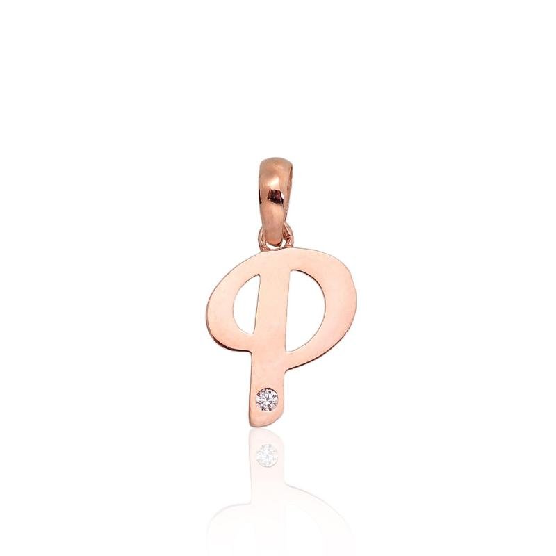 Gold pendant, Red Gold 585°, Zirkons