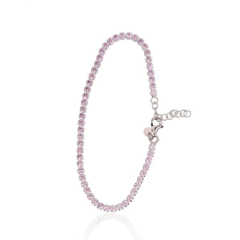 Серебряный браслет, Серебро 925°, родий (покрытие), Цирконы