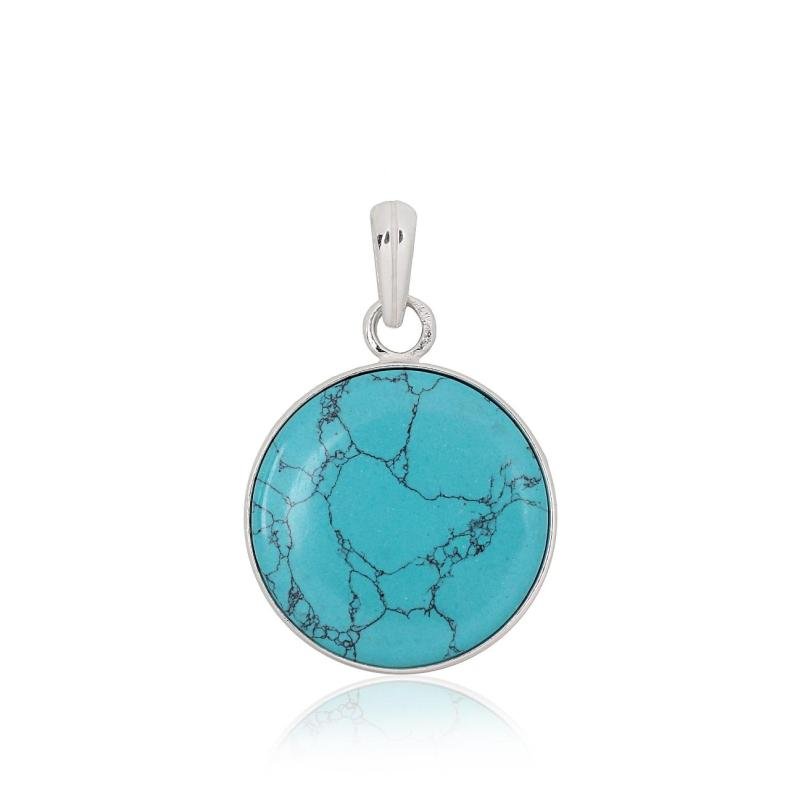 Серебряный кулон, Серебро 925°, Бирюза (Имитация)