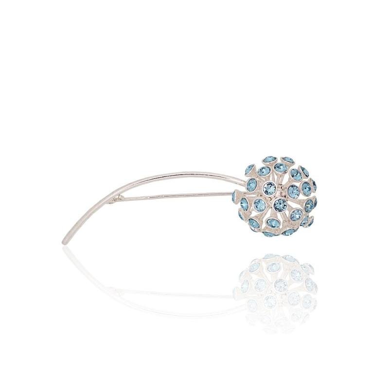 Silver brooch, Silver 925°, Crystals