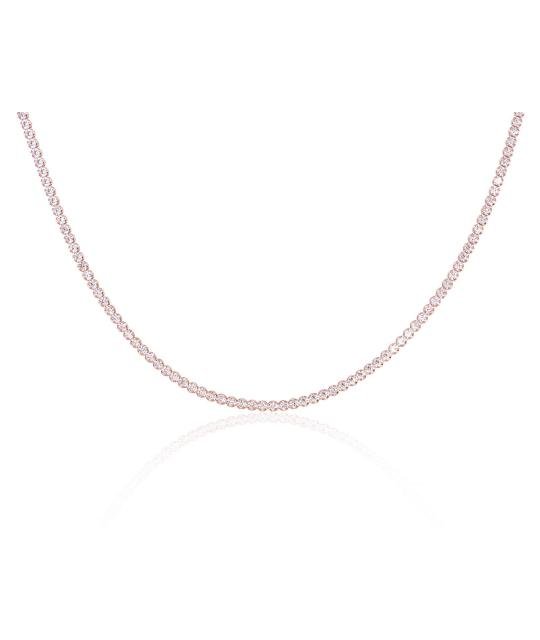 Серебряное колье, Серебро 925°, красное золото (покрытие), Цирконы