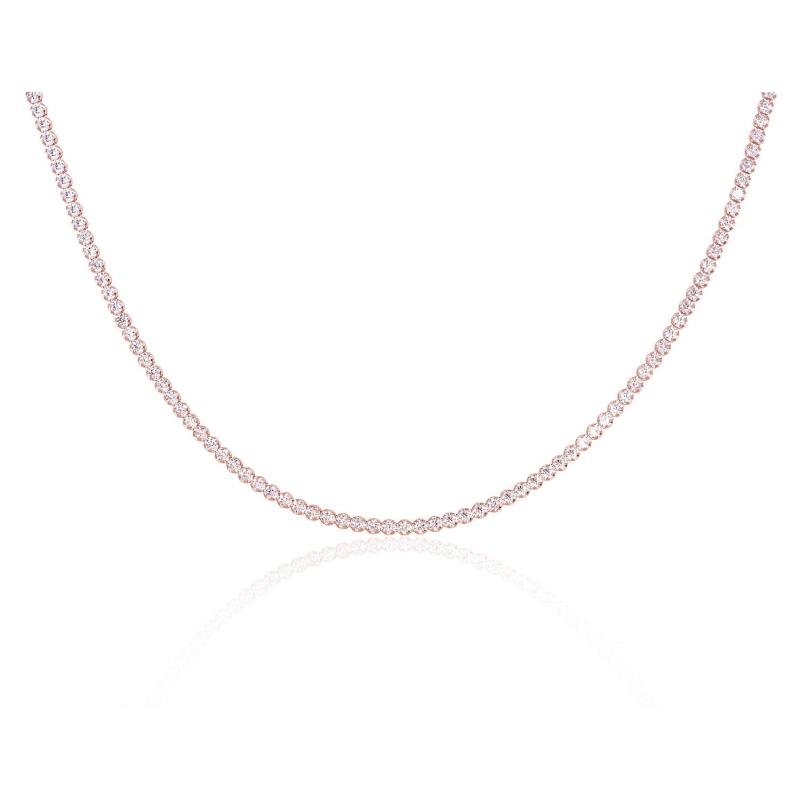 Серебряное колье, Серебро 925°, красное золото (покрытие), Цирконы