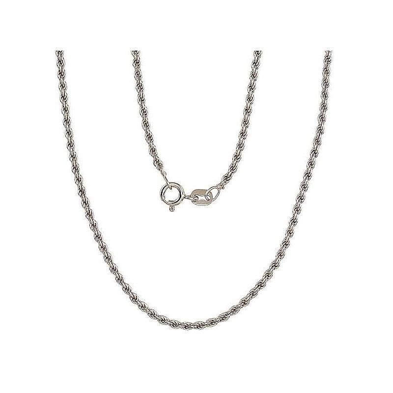Серебряная цепочка Канатное 2 мм, Серебро 925°, родий (покрытие)