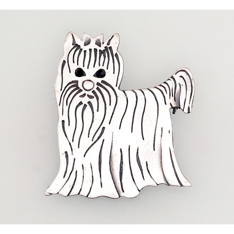 Silver brooch, Silver 925°, oxide (Plating), Zirkons