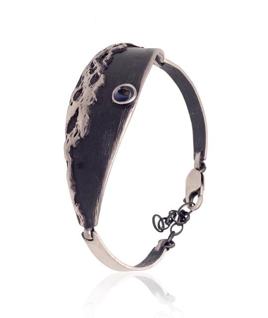 Серебряный браслет, Серебро 925°, оксид (покрытие), Перламутр