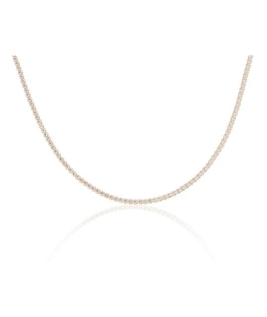 Silver necklace, Silver 925°, yellow gold (Plating), Zirkons