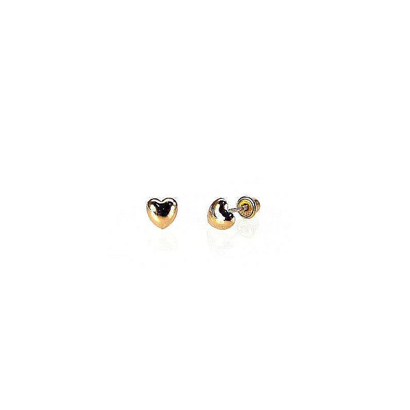 Gold screw studs earrings, Red Gold 585°