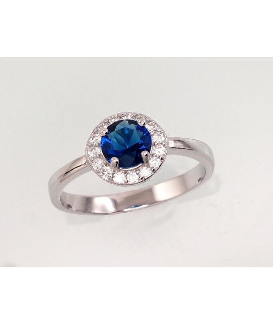 Silver ring, Silver 925°, Rhodium (Plating), Zirkons