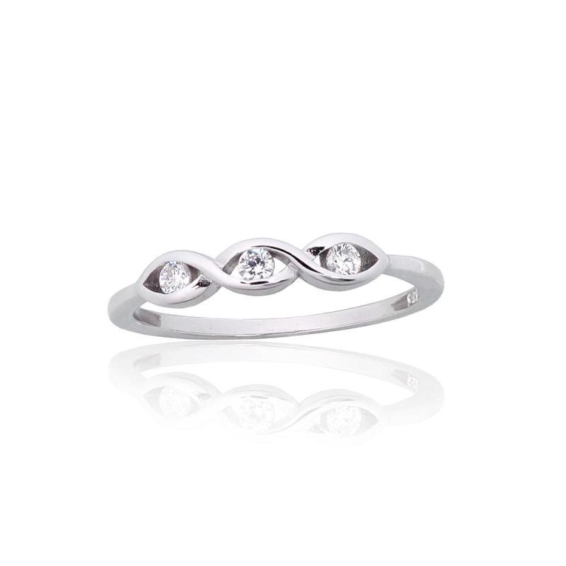Silver ring, Silver 925°, Rhodium (Plating), Zirkons
