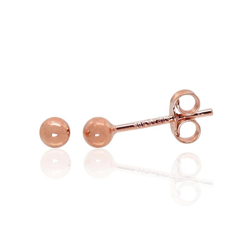 Gold classic studs earrings, Red Gold 585°