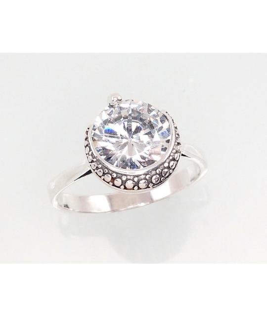 Silver ring, Silver 925°, oxide (Plating), Zirkons