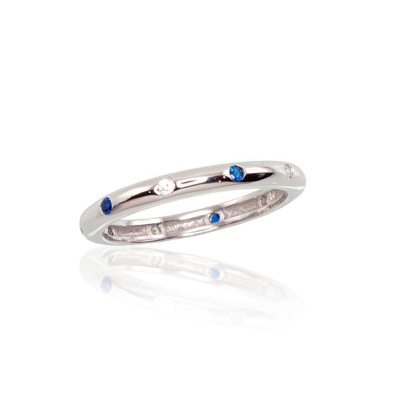 Silver ring, Silver 925°, Rhodium (Plating), Zirkons