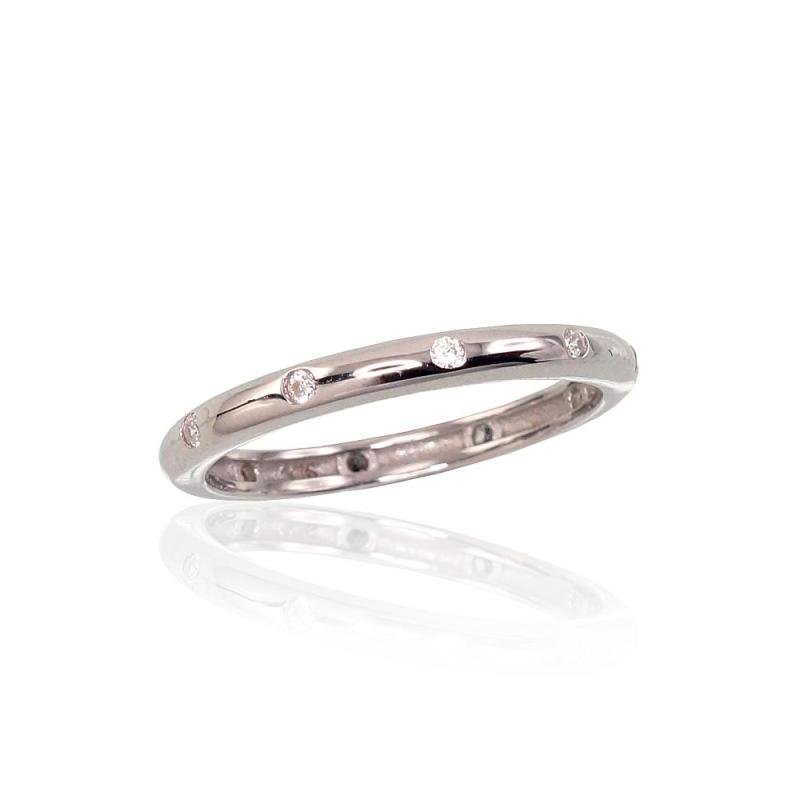 Silver ring, Silver 925°, Rhodium (Plating), Zirkons