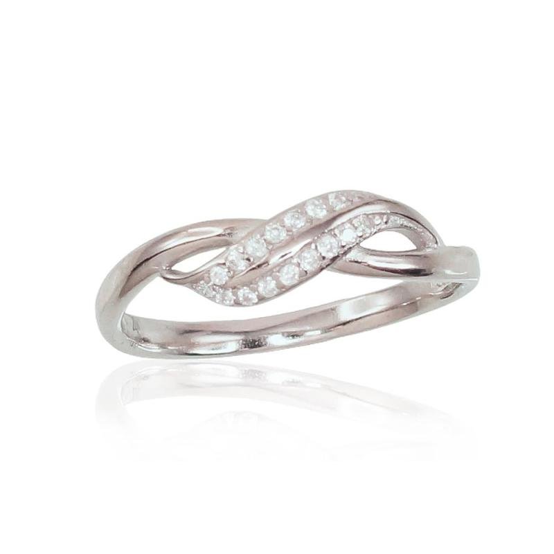 Silver ring, Silver 925°, Rhodium (Plating), Zirkons