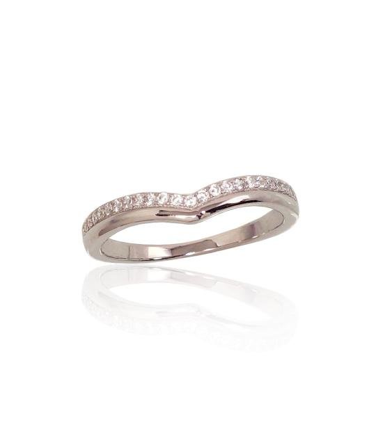 Silver ring, Silver 925°, Rhodium (Plating), Zirkons